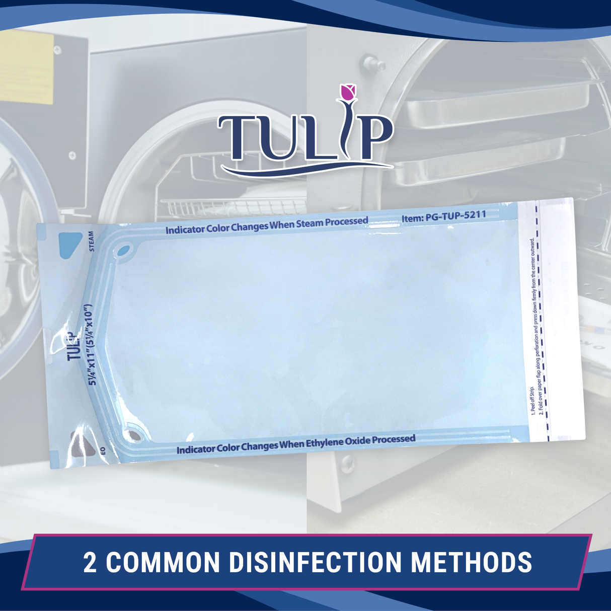 2000 5.25" x 10" Self-Sealing Sterilization Pouches by TULIP