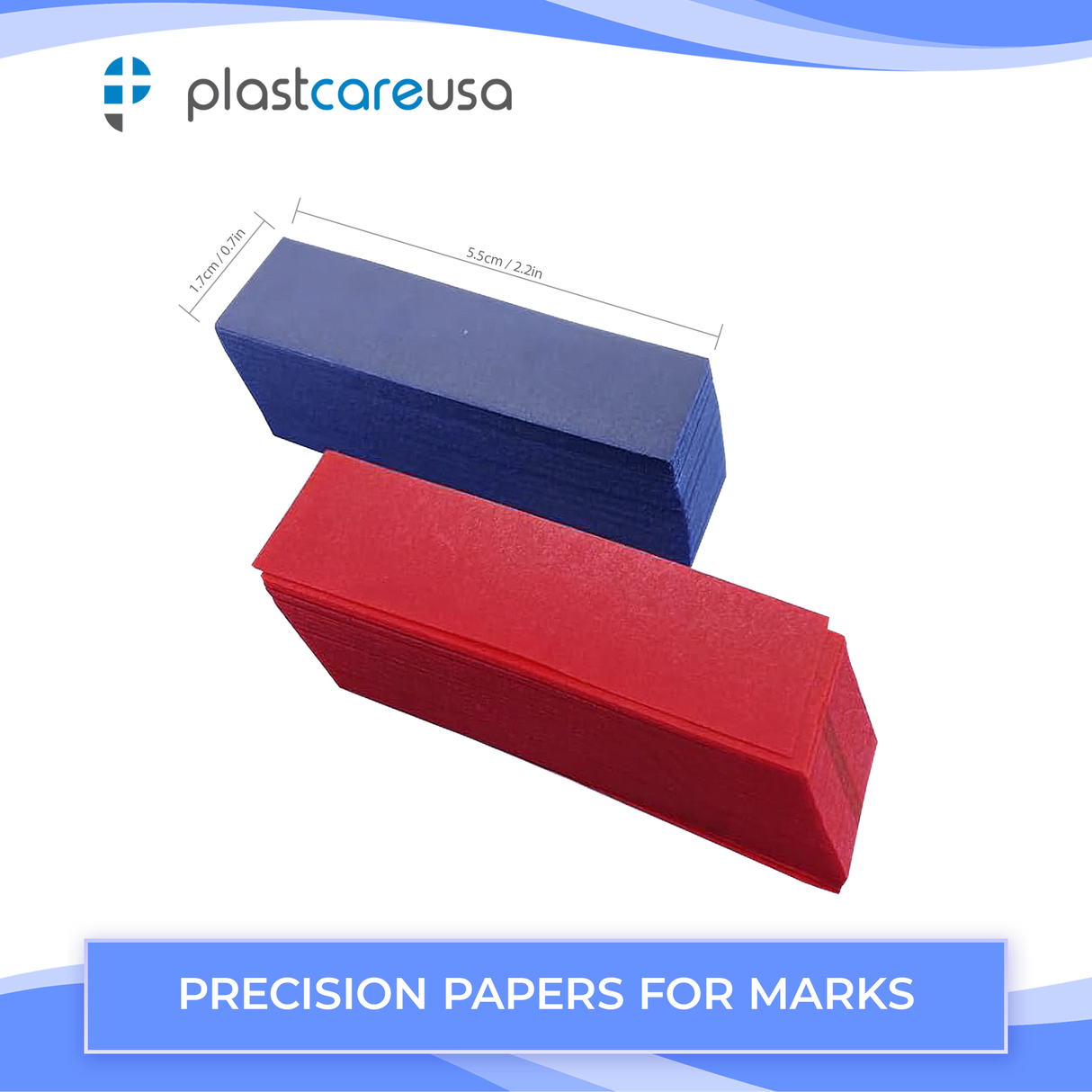 Blue Articulating Paper – 55×18mm, 100 Micron Dental Occlusion Strips (300 Sheets)