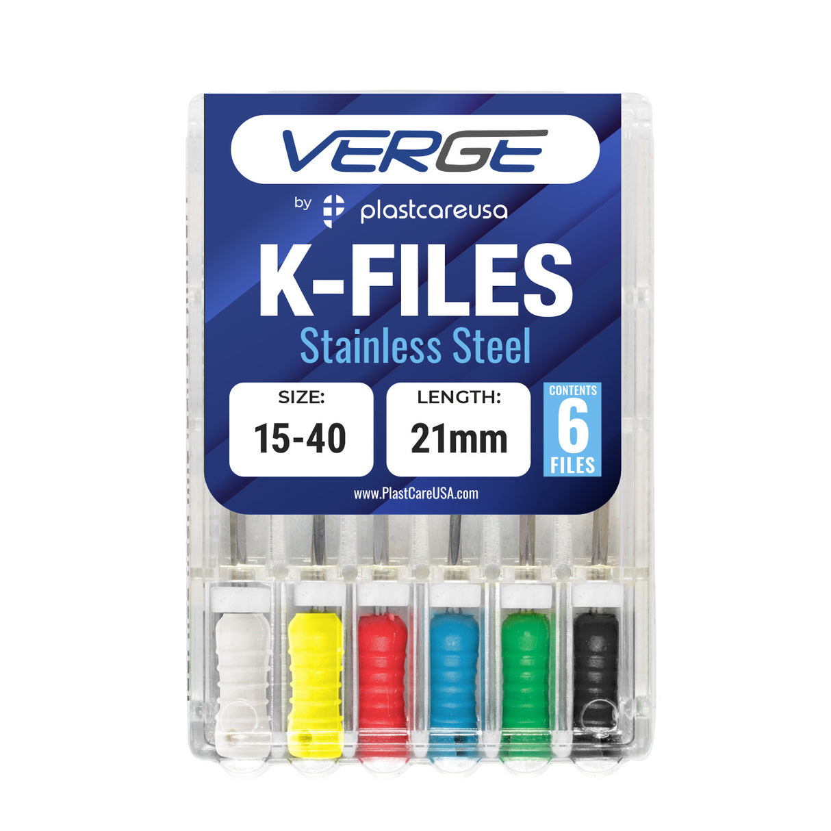 Size 15-40 21mm Assorted Endo K-Files, Endodontic K Files (Stainless Steel)