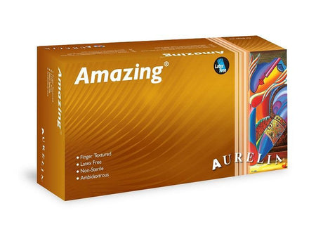3000 Large Aurelia Amazing Nitrile Powder-Free Examination Gloves (10 Box of 300) - My DDS Supply