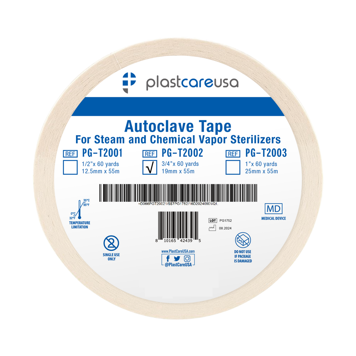 10 Rolls Autoclave Tape 3/4" x 60 Yards, Sterilization Indicator Tape for Steam and Chemical Vapor Sterilizers *Bulk Special*