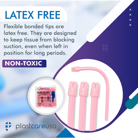 100 Pink Saliva Ejectors (1 Bag) by PlastCare USA - My DDS Supply