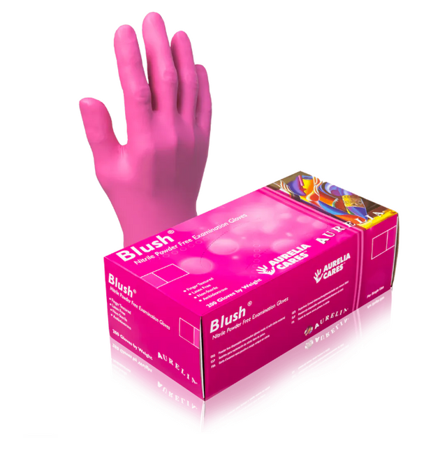 2000 Large Pink Nitrile Gloves, Aurelia Blush, 2.5 Mil (1 Case) - My DDS Supply
