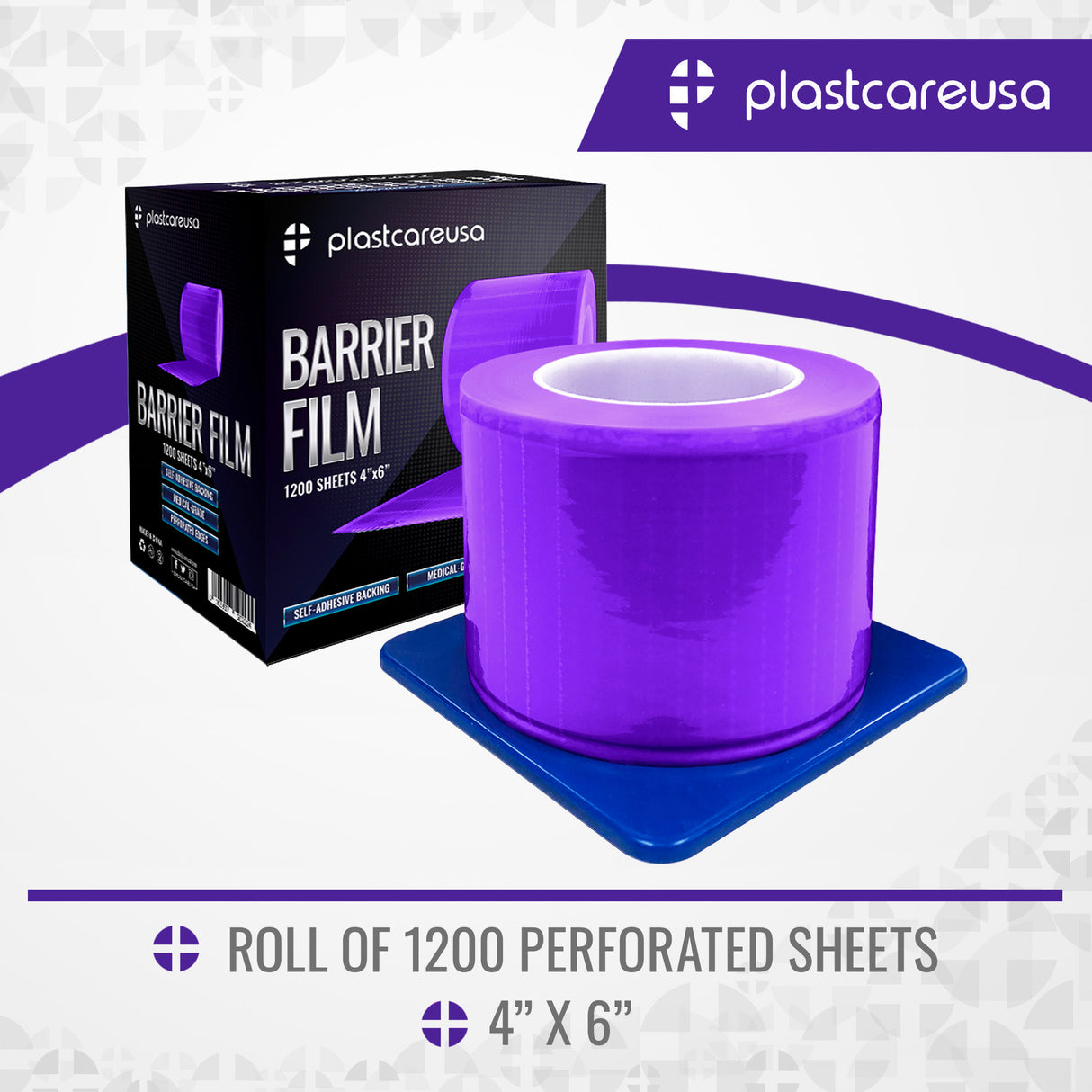 8 x Purple Barrier Film, 4" x 6", 1200 Sheets (1 Case of 8 Rolls) - My DDS Supply