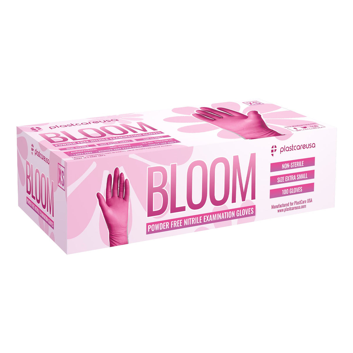 1000 MEDIUM Pink Nitrile Exam Premium Gloves (Powder & Latex Free), PlastCare USA Bloom - My DDS Supply