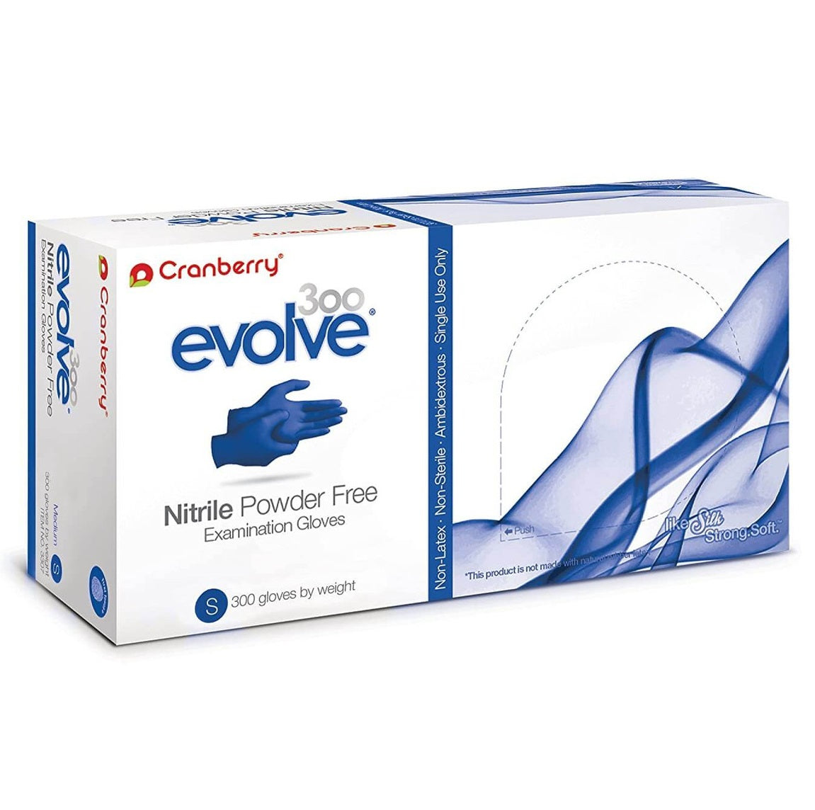 3000 Medium Cranberry Evolve 300 Nitrile Powder-Free Examination Gloves (10 Box of 300)