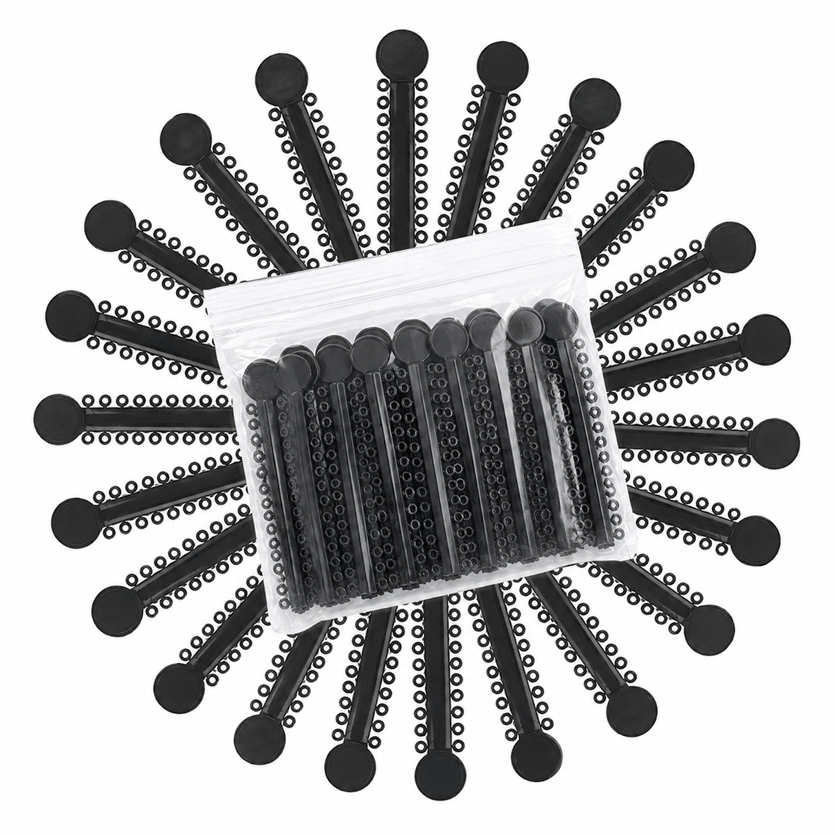 1040 Black Dental Ligature Rubber Ties Bands Braces Orthodontic Elastic, 1 Bag