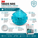 3M Small Size N95 Particulate Respirator & Surgical Mask 1860 S Series (Box of 20) (Small Size)