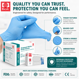 1000 Small Blue Nitrile Exam Gloves, 3.5 Mil, Powder-Free, Latex-Free *PAST DATE 06/2026*