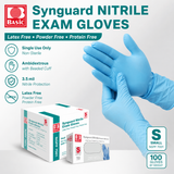 1000 Small Blue Nitrile Exam Gloves, 3.5 Mil, Powder-Free, Latex-Free *PAST DATE 06/2026*