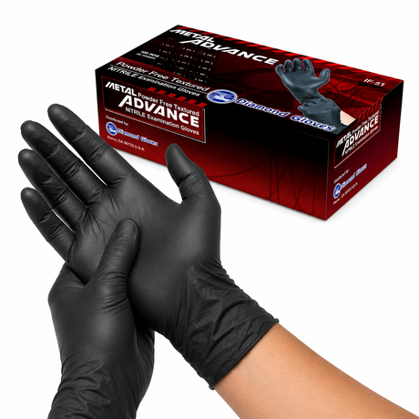 1000 Extra Large Black Nitrile 5 mil Powder-Free Exam XL Gloves | Diamond IF51 - My DDS Supply