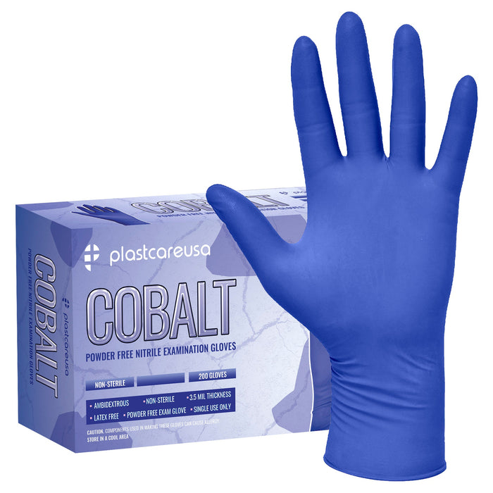 2000 PlastCare USA MEDIUM Cobalt-200 Indigo Blue Nitrile Exam Premium Gloves (Powder & Latex Free) (200 Gloves/Box) - My DDS Supply