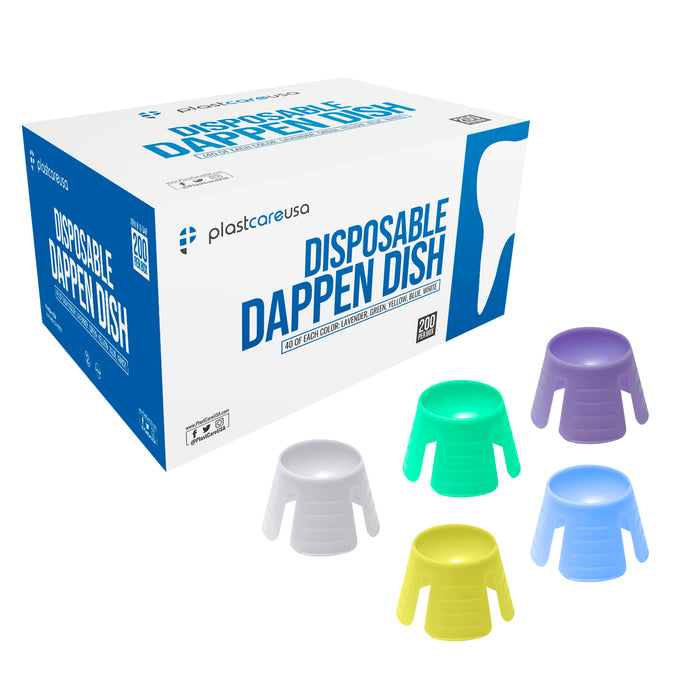 200 Assorted Disposable Small Plastic Dappen Dish Containers – Liquid Bowls for Dental and Nail