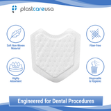 200 Large Dental Angle Saliva Absorbent Dry Corners, Mouth Cotton Roll Substitute w/ Backing