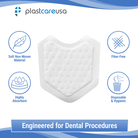 200 Large Dental Angle Saliva Absorbent Dry Corners, Mouth Cotton Roll Substitute w/ Backing