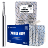 PlastCare USA FG 2 Round Clinical Length Carbide Burs - 100 Pack (10 Packs of 10) for High-Speed Handpieces