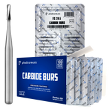PlastCare USA FG 245 Pear-Shaped Carbide Burs – 100 Pack (10 Packs of 10) for High-Speed Handpieces - My DDS Supply