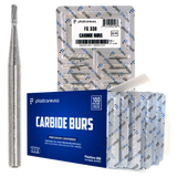PlastCare USA 330 Carbide Burs FG - 100 Pack (10 Packs of 10) Pear Shaped for High-Speed Handpieces