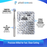 PlastCare USA FG 6 FG6 Round Clinical Length Carbide Burs - 100 Pack (10 Packs of 10) for High-Speed Handpieces - My DDS Supply