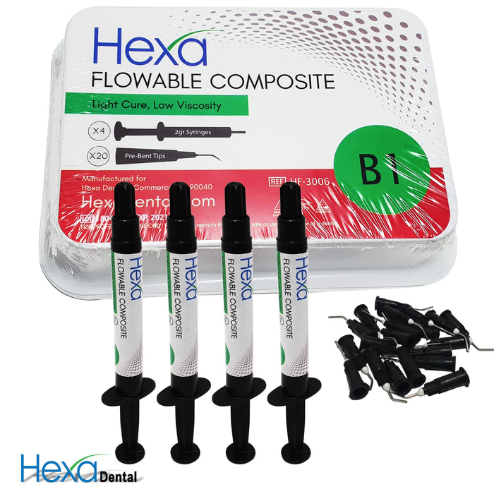 Hexa B1 Flowable Composite Light Cure , Low Viscosity (4 x 2gm Syringes + 20 Tips) - My DDS Supply