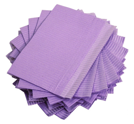 2000 Lavender 3-Ply 13x18 Dental Patient Towel Bibs (4 Case of 500)