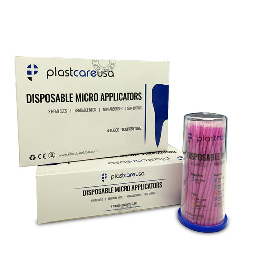 400 Fine Pink Dental Micro Applicator Brushes (4 Tubes of 100) - My DDS Supply