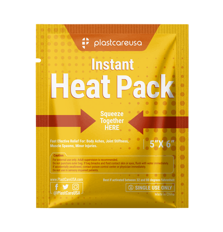 100 5" x 6" Instant Heat Packs for Pain Relief, Muscles, Sprains (4 Cases of 25)