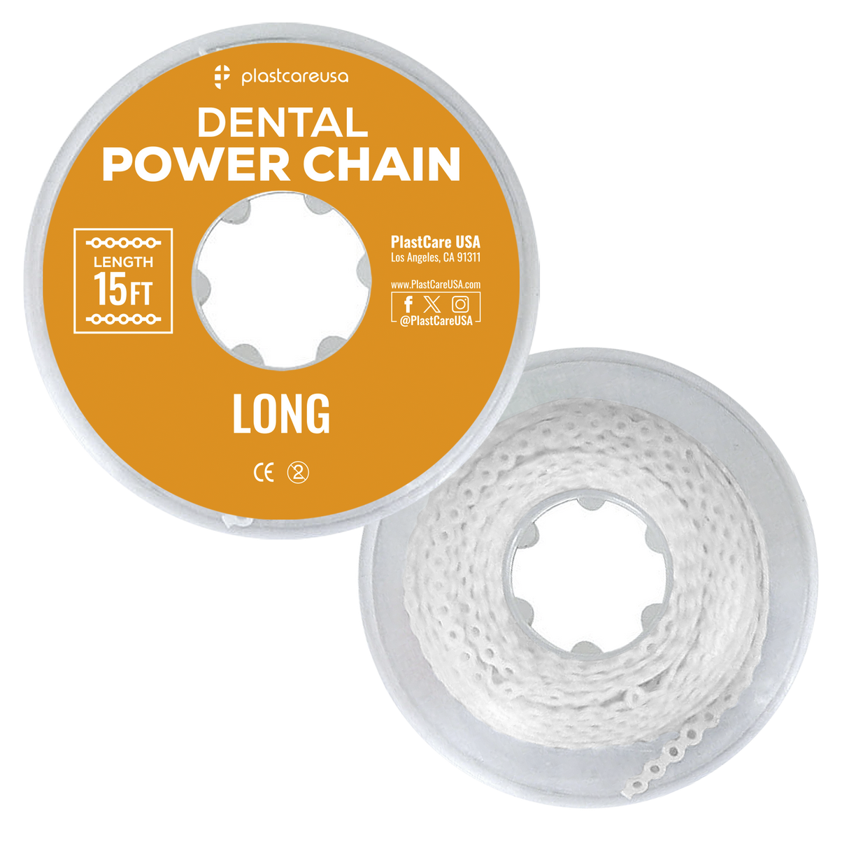 Clear Dental Power Chain (Long) – 15 ft Orthodontic Elastic Chain for Braces