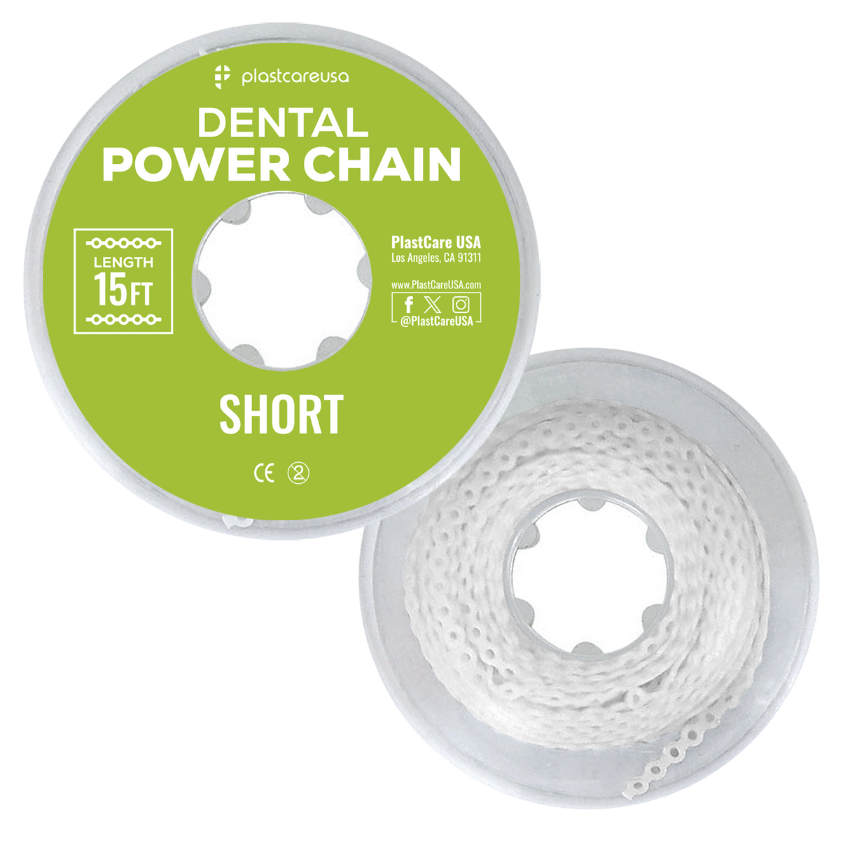 Clear Dental Power Chain (Short) – 15 ft Orthodontic Elastic Chain for Braces