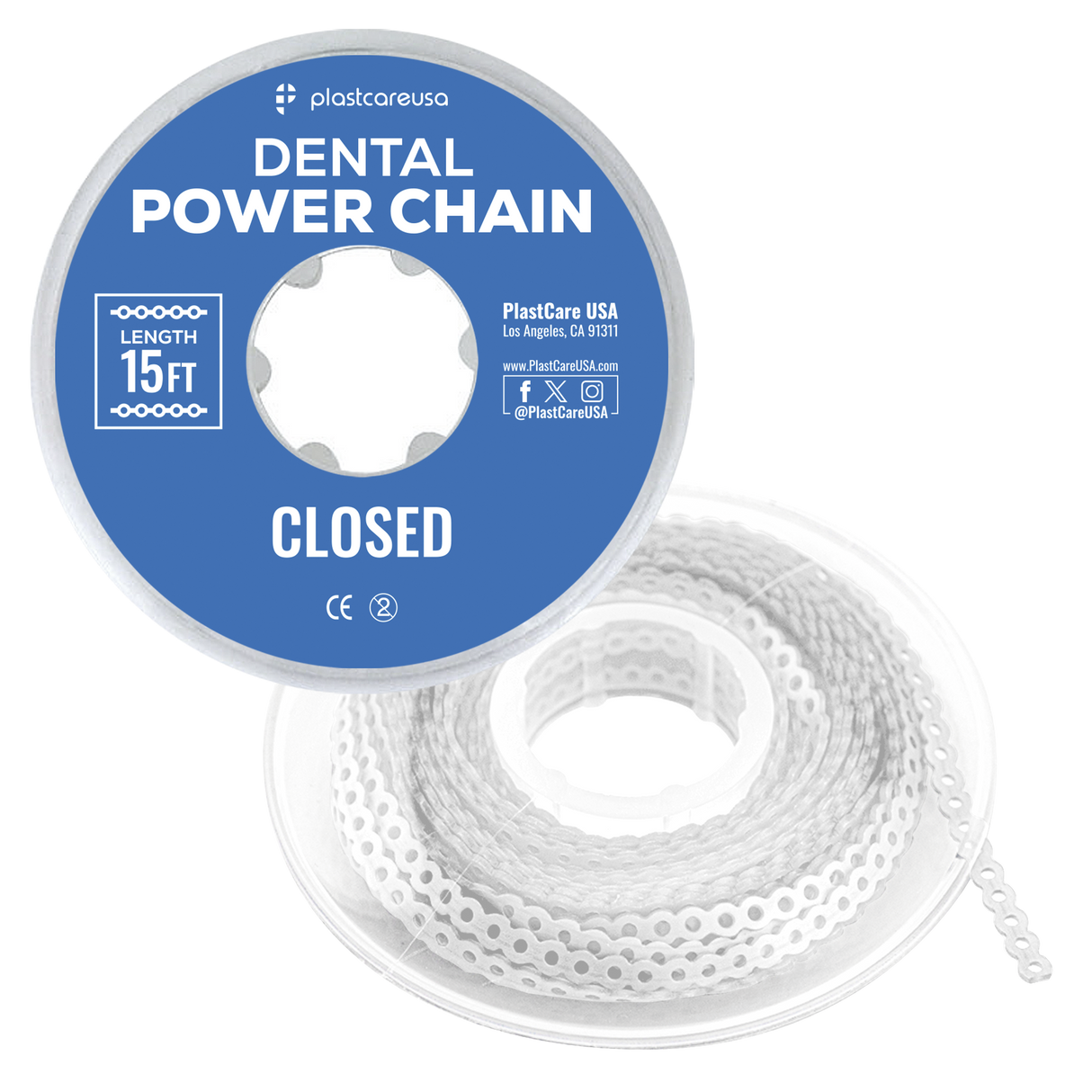 Clear Dental Power Chain (Closed) – 15 ft Orthodontic Elastic Chain for Braces