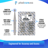 PlastCare USA RA 4 Carbide Burs - 100 Pack (10 Packs of 10) for Slow-Speed Handpieces