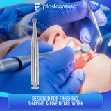 PlastCare USA RA 4 Carbide Burs - 100 Pack (10 Packs of 10) for Slow-Speed Handpieces
