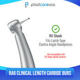 PlastCare USA RA 6 Carbide Burs - 100 Pack (10 Packs of 10) for Slow-Speed Handpieces