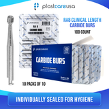 PlastCare USA RA 8 RA8 Carbide Burs - 100 Pack (10 Packs of 10) for Slow-Speed Handpieces - My DDS Supply