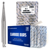 PlastCare USA RA 2 Carbide Burs - 100 Pack (10 Packs of 10) for Slow-Speed Handpieces