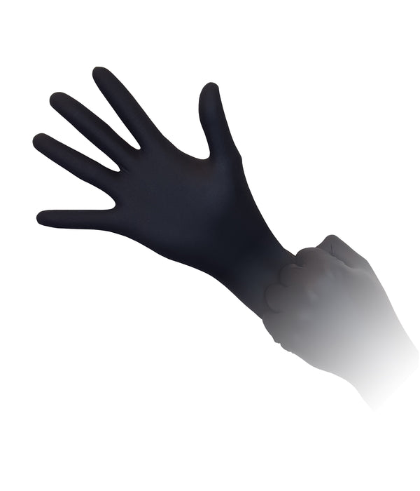1000 Large Aurelia Bold Black Nitrile 5 mil Powder Free Examination Gloves