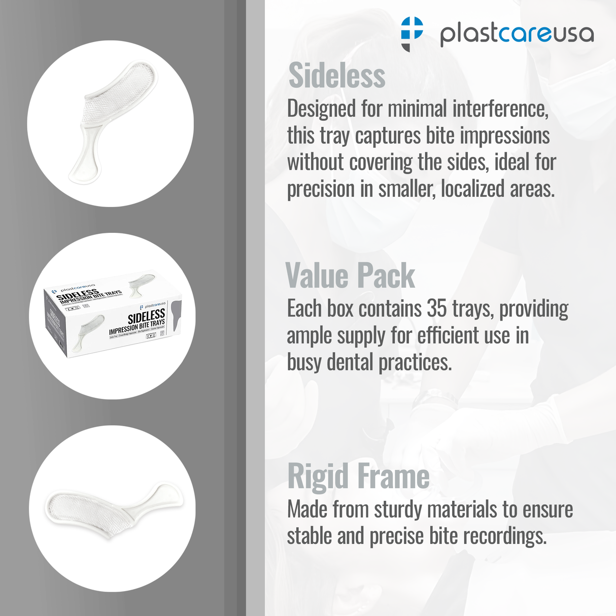 700 x Sideless White Bite Registration Impression Trays (20 Boxes)