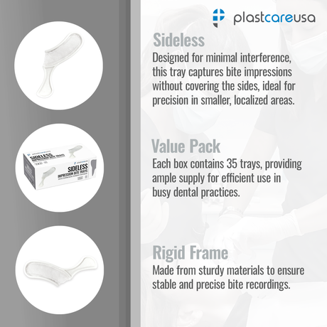 700 x Sideless White Bite Registration Impression Trays (20 Boxes) - My DDS Supply