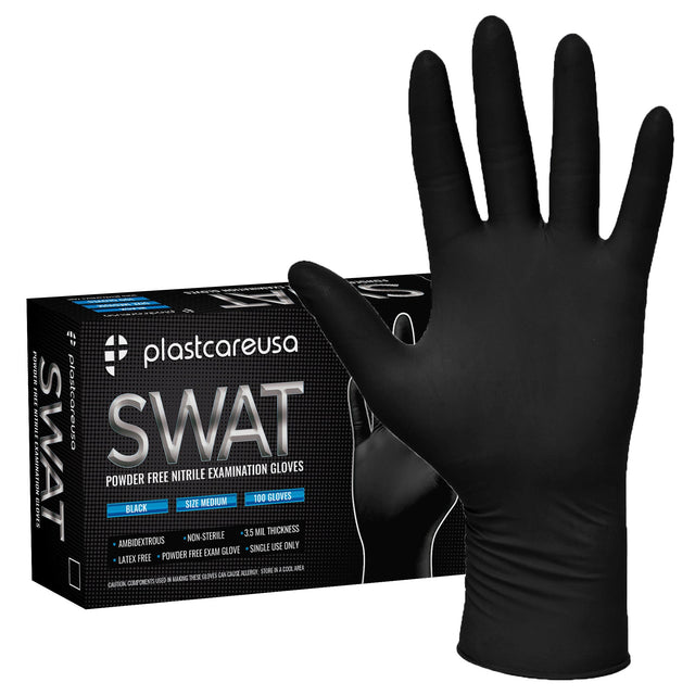 Large black nitrile gloves for tattoo, food and cleaning