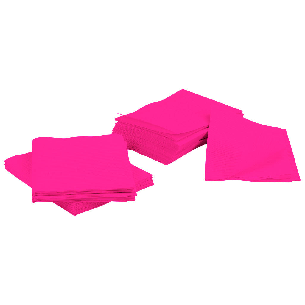 500 Fuchsia 3-Ply 13x18 Dental Patient Towel Bibs (Case of 500) by PlastCare USA