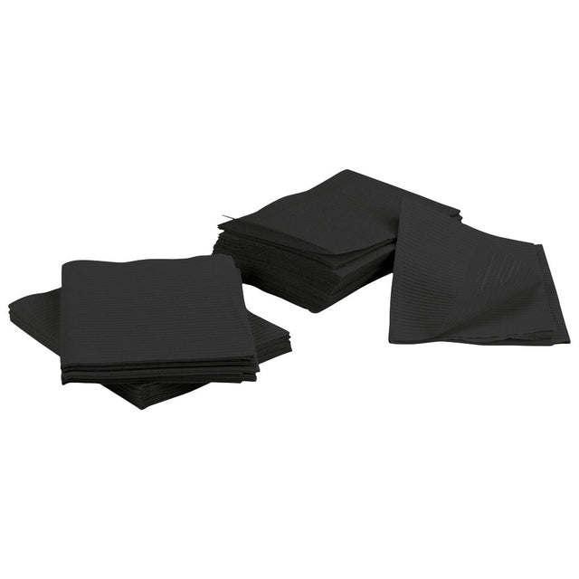 2000 Black 3-Ply Dental Patient Towel Bibs (4 Case of 500)