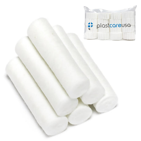 10,000 Plain Wrapped Cotton Rolls 1-1/2" x 3/8", (#2 Medium)