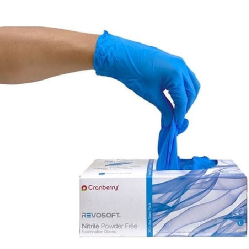 3000 Large Cranberry Revosoft Nitrile Powder-Free Examination Gloves (10 Box of 300)