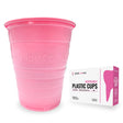 Pink 5 oz ribbed plastic dental cups