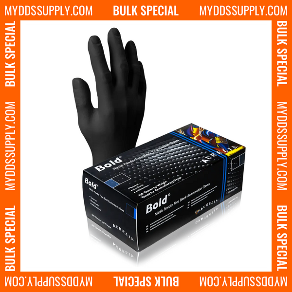 6000 XS Extra Small Aurelia Bold Black Nitrile 5 mil Powder Free Examination Gloves (60 Boxes of 100) *Bulk Special*