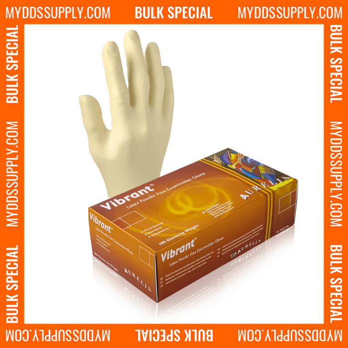 6000 XS Extra Small Aurelia Vibrant White 5 mil Latex Gloves (60 Boxes) *Bulk Special*