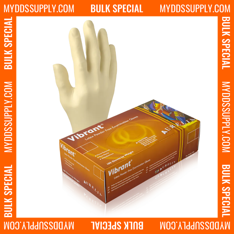 6000 Large Aurelia Vibrant White 5 mil Latex Gloves (60 Boxes) *Bulk Special*