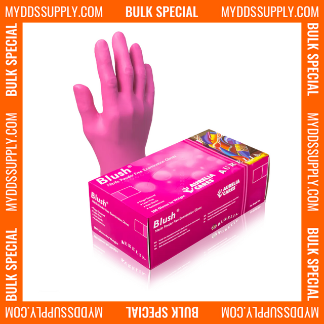 12000 Large Pink Nitrile Gloves, Aurelia Blush, 2.5 Mil (60 Boxes) *Bulk Special* - My DDS Supply