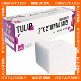 10,000 TULIP 2x2 4-Ply Non-Sterile Non-Woven Dental Gauze Sponges