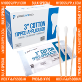 10,000 3" Cotton Tip Applicators by PlastCare USA - (100 Packs of 100) *Bulk Special*